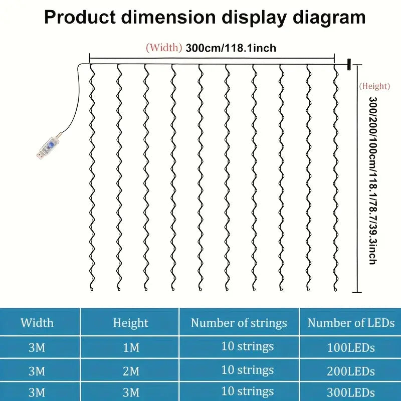 Karácsonyi Tündérfény Függöny – 100–300 LED