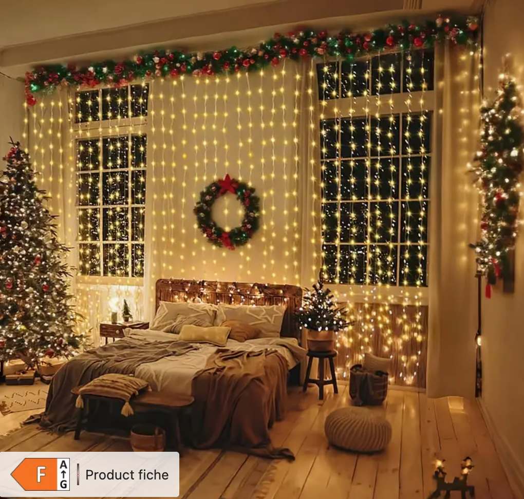 Karácsonyi Tündérfény Függöny – 100–300 LED