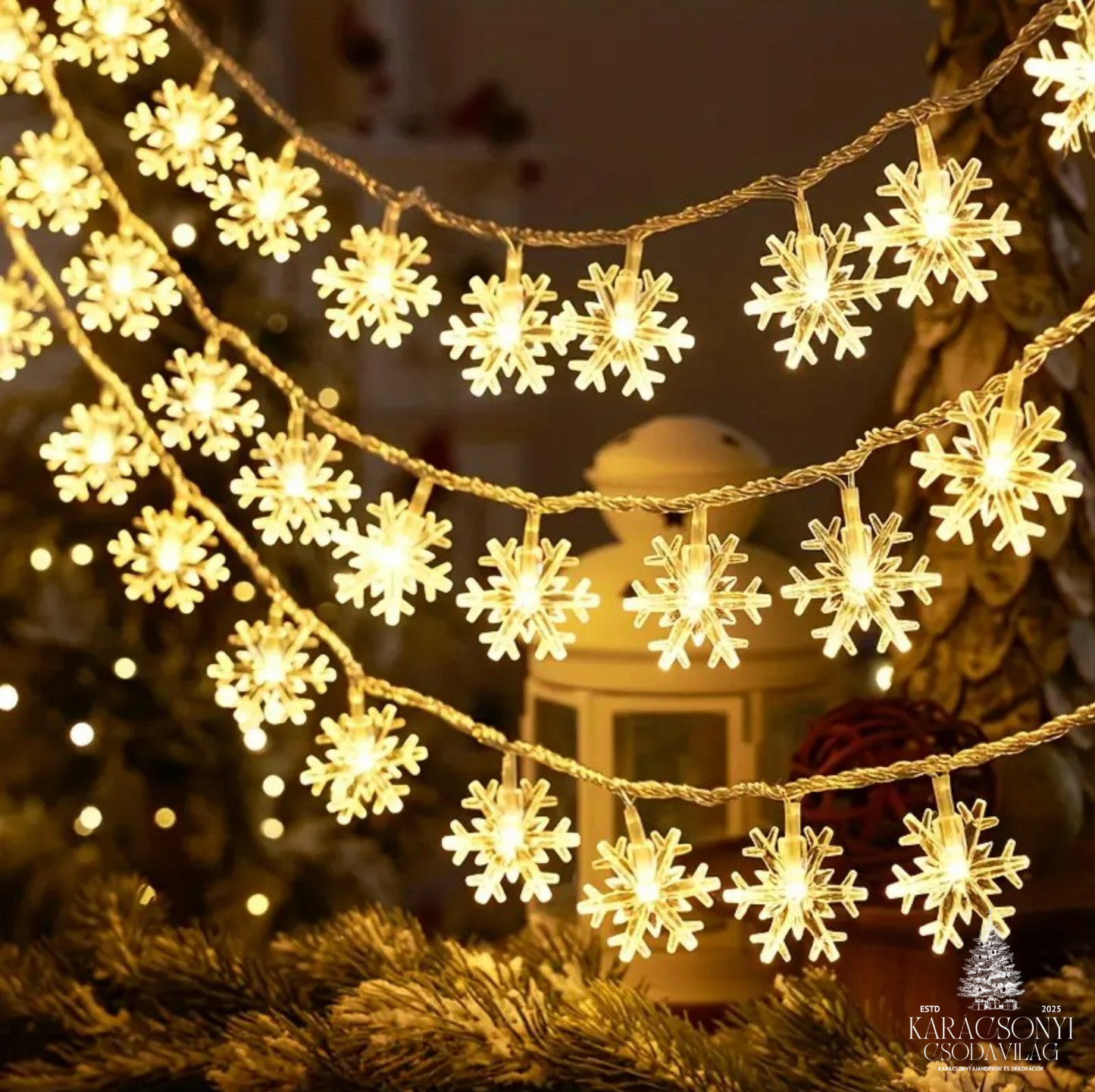 Hópehely Fényvarázs – 3 m-es LED Fényfüggöny